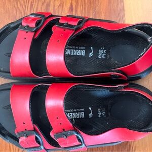 Birkenstock Kids Black and Red Sandals